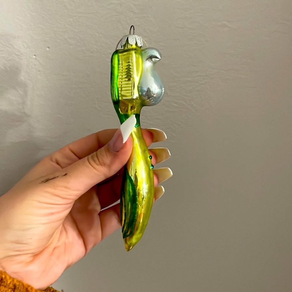 Glass Toothbrush Ornament